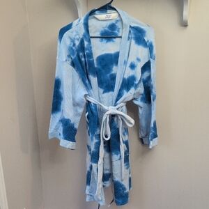 Blue Tie-Dye Kimono Robe